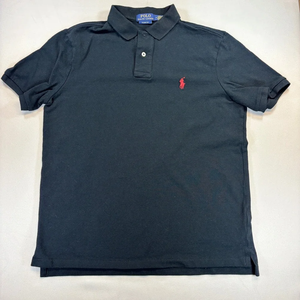 3 Polo Ralph Lauren Polos Men Size M Slim Red Blue Black Short Sleeve Pony Pique